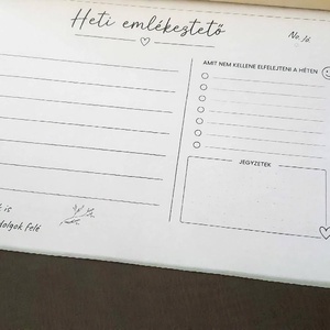 Heti emlékeztető - otthon & életmód - papír, írószer - naptár & tervező - Meska.hu