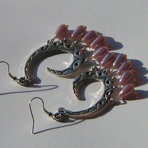 Lila cseppek - fülbevaló, Ékszer, Fülbevaló, Lógó fülbevaló, Ékszerkészítés, MESKA