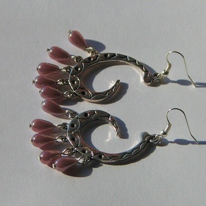 Lila cseppek - fülbevaló - ékszer - fülbevaló - lógó fülbevaló - Meska.hu