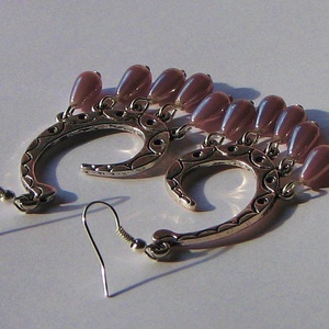 Lila cseppek - fülbevaló - ékszer - fülbevaló - lógó fülbevaló - Meska.hu