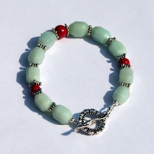 Amazonit fosszíliával - karkötő - Meska.hu