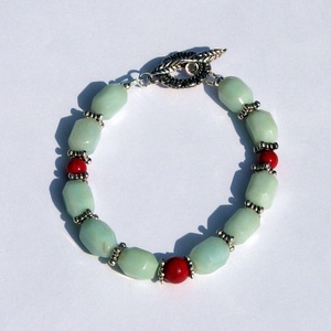 Amazonit fosszíliával - karkötő - ékszer - karkötő - ásványkarkötő - Meska.hu