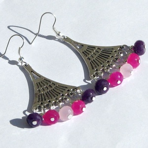 Jáde legyező - fülbevaló - ékszer - fülbevaló - lógó fülbevaló - Meska.hu