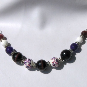 Nyaklánc lila színekben - Akció!!!, Ékszer, Nyaklánc, Gyöngyös nyaklánc, Ékszerkészítés, Gyöngyfűzés, gyöngyhímzés, MESKA