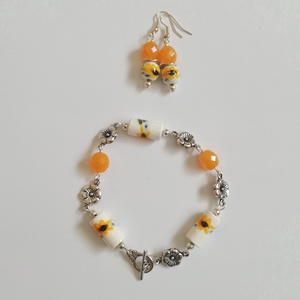 Napraforgók - szett - ékszer - ékszerszett - Meska.hu