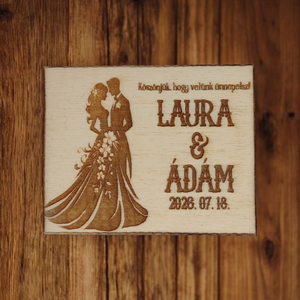 Egyedi gravírozott fa hűtőmágnes ! Esküvői köszönőajándék! - Meska.hu