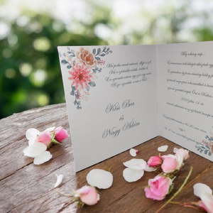 A tökéletes kezdet: Romantikus, virágos esküvői meghívó! - esküvő - meghívó & kártya - meghívó - Meska.hu