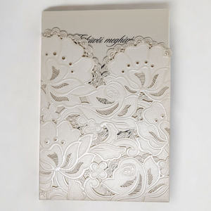 Időtlen Elegancia: Csodálatos krém színű csipkés esküvői meghívó!, Esküvő, Meghívó & Kártya, Meghívó, Papírművészet, MESKA