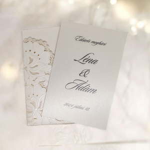 Időtlen Elegancia: Csodálatos krém színű csipkés esküvői meghívó! - esküvő - meghívó & kártya - meghívó - Meska.hu