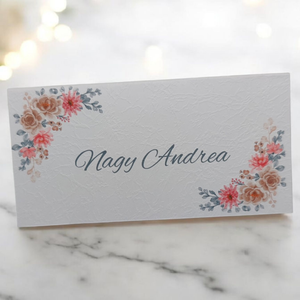 Elegancia az asztaloknál: Virágos ültetőkártya, Esküvő, Meghívó & Kártya, Ültetési rend, Papírművészet, MESKA