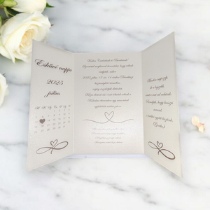 Modern Elegancia: Letisztult Esküvői Meghívó Fényes Kivitelben - esküvő - meghívó & kártya - meghívó - Meska.hu