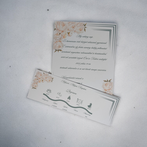 Elegáns Virágos Egylapos Esküvői Meghívó - esküvő - meghívó & kártya - meghívó - Meska.hu