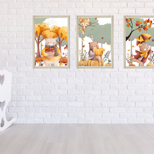 Varázslatos őszi hangulat a babaszobába: Személyre szabható képszett, Baba - mama, Babaszoba kép, Babaszoba dekoráció, Fotó, grafika, rajz, illusztráció, MESKA