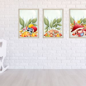 A kis felfedezők szobájába: Őszi állatkák a falon, Baba - mama, Babaszoba kép, Babaszoba dekoráció, Fotó, grafika, rajz, illusztráció, MESKA