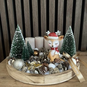 Őzikés adventi koszorú, Karácsony, Adventi díszek, Adventi gyertyadíszek és koszorúdíszek, Mindenmás, MESKA