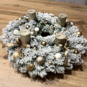 Havas adventi koszorú - karácsony - adventi díszek - adventi koszorú - Meska.hu