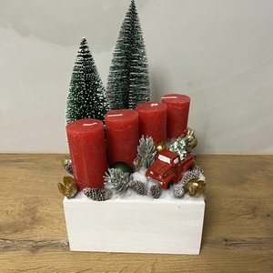 Autós adventi koszorú - Meska.hu