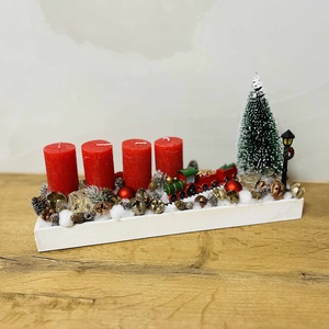 Vonatos adventi koszorú - Meska.hu