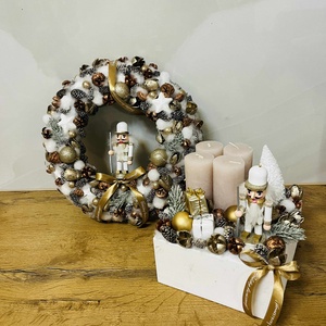 Kopogtató és adventi koszorú, Otthon & Életmód, Dekoráció, Ajtó- és ablak dekoráció, Ajtódísz & Kopogtató, Mindenmás, MESKA