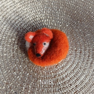 Rókica kitűző, Ékszer, Kitűző és Bross, Nemezelés, MESKA