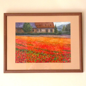 Tulipánok földjén - akvarell keretezve, üvegezve - művészet - festmény - akvarell - Meska.hu