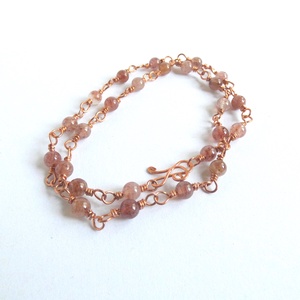 Rózsás hangulat gyöngysor réz nyaklánc - ékszer - nyaklánc - gyöngyös nyaklánc - Meska.hu