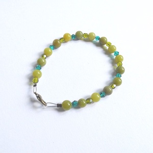 Zöld trió ásványos karkötő - Meska.hu