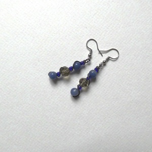 Kékek és szürkék fülbevaló - Meska.hu