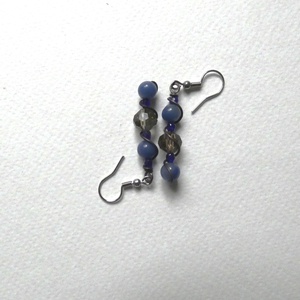 Kékek és szürkék fülbevaló - ékszer - fülbevaló - lógó fülbevaló - Meska.hu