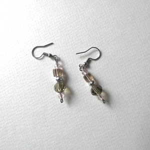 Üveg és acél fülbevaló - Meska.hu