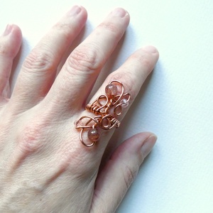 Érzékek útján réz gyűrű, Ékszer, Gyűrű, Fonódó gyűrű, Ékszerkészítés, Fémmegmunkálás, MESKA