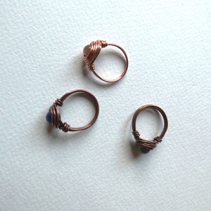 Kék golyó réz gyűrű - ékszer - gyűrű - gyöngyös gyűrű - Meska.hu