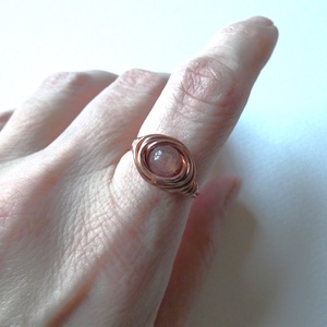 Érzéki Eperkvarc réz gyűrű - Meska.hu