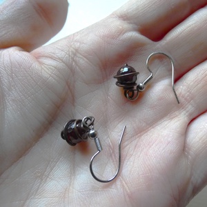 Mélyvörös gránát gyöngyök fülbevaló - ékszer - fülbevaló - lógó fülbevaló - Meska.hu