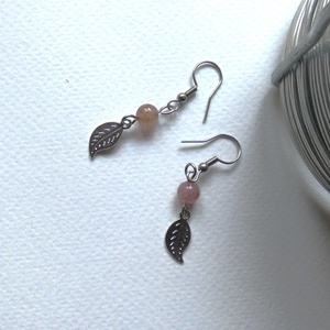 Ezüst levelek acél fülbevaló - Meska.hu