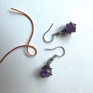 Lila bogyók réz fülbevaló - Meska.hu