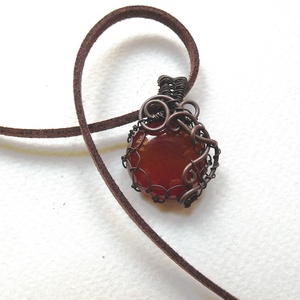 Izzó naplemente réz medál - ékszer - nyaklánc - medál - Meska.hu