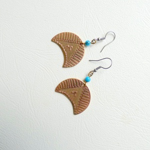 Keleti kaland sárgaréz maratott fülbevaló - ékszer - fülbevaló - lógó fülbevaló - Meska.hu