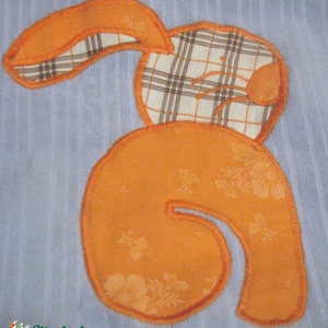 LEÁRAZVA - Róma Floral Bunny  - világoskék-narancs táska  -  - Meska.hu