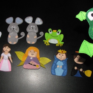 Hercegnős falvédő ujjbábokkal klasszikus mesékhez - rózsaszín -  - Meska.hu