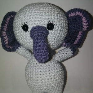 Horgolt kicsi szürke Elefánt_Amigurumi figura - játék & sport - plüssállat & játékfigura - elefánt - Meska.hu