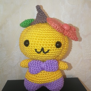 Hallowen alkalom - Horgolt tök lány kalappal_Amigurumi figura, Játék & Sport, Plüssállat & Játékfigura, Cica, Horgolás, MESKA