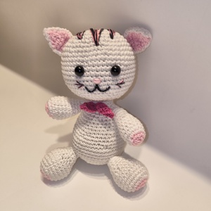 Horgolt fehér  cica  _Amigurumi figura, Játék & Sport, Plüssállat & Játékfigura, Cica, Horgolás, MESKA