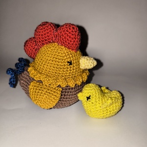 Tyúkanyó és kiscsibéi_Amigurumi figura, Játék & Sport, Plüssállat & Játékfigura, Madár, Horgolás, MESKA