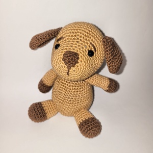 Barna kiskutya_Amigurumi figura - Meska.hu