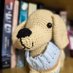 Barna tacskó_kiskutya_Amigurumi figura - játék & sport - plüssállat & játékfigura - kutya - Meska.hu