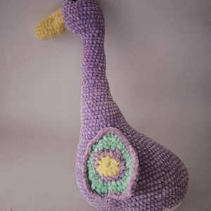 Puha lila liba _Amigurumi figura, alvóka, dísz - játék & sport - plüssállat & játékfigura - madár - Meska.hu