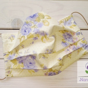 Textil szájmaszk/arcmaszk - kék rózsák - Meska.hu