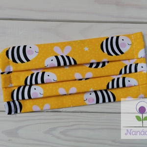 Textil szájmaszk/arcmaszk - méhecskék -  - Meska.hu