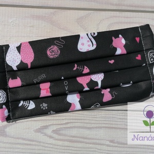 Textil szájmaszk/arcmaszk - szerelmes cicák -  - Meska.hu